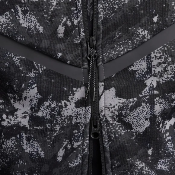 Nike Tech Fleece Camo Windrunner Hoodie Black Anthracite HV5055-060 Size 2XL